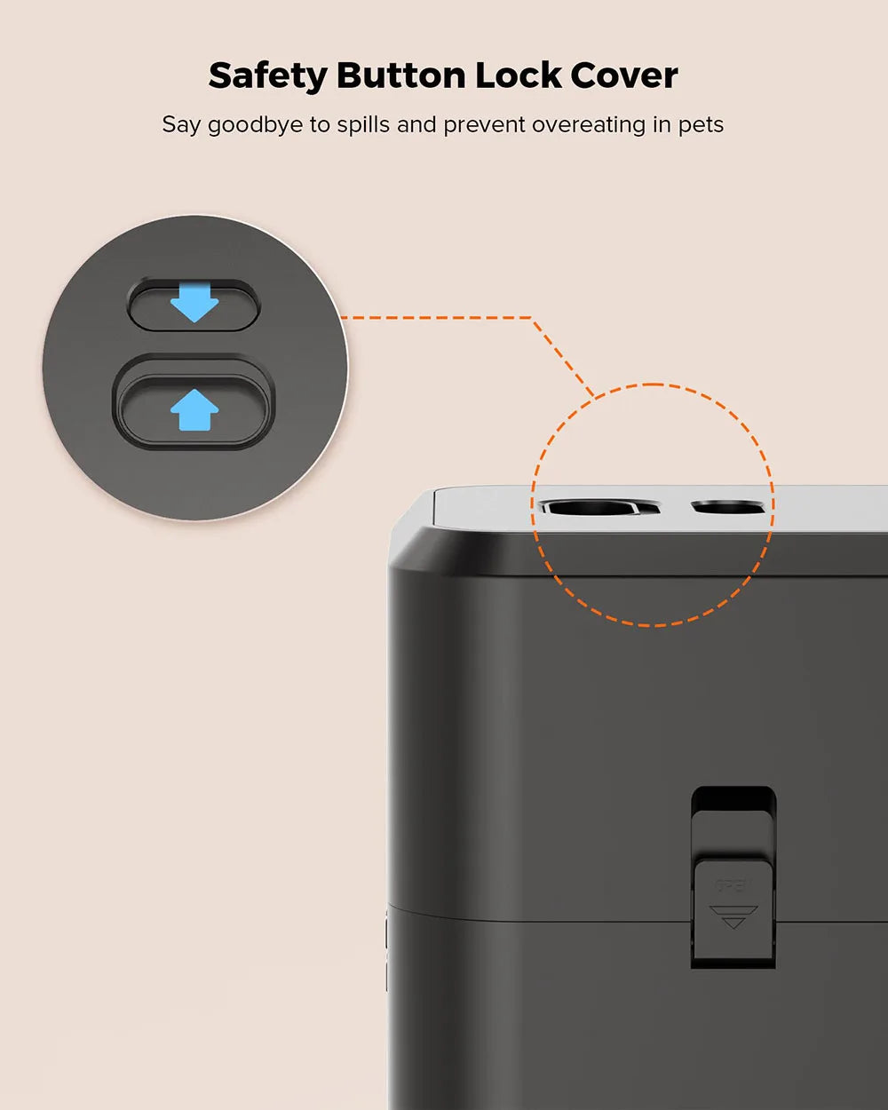 Comedouro automático para pets com timer programável e dispenser inteligente em fundo branco