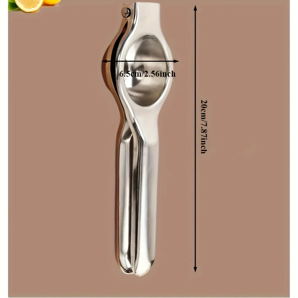 Espremedor de limão profissional em aço inox em fundo branco