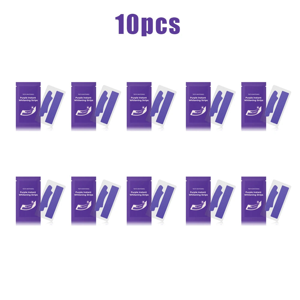 Tiras Clareadoras de Dentes Roxas, Clareamento Instantâneo sem Sensibilidade