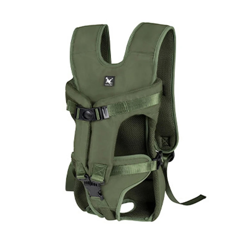 Mochila transporte para pet respirável com janela bolha em fundo branco