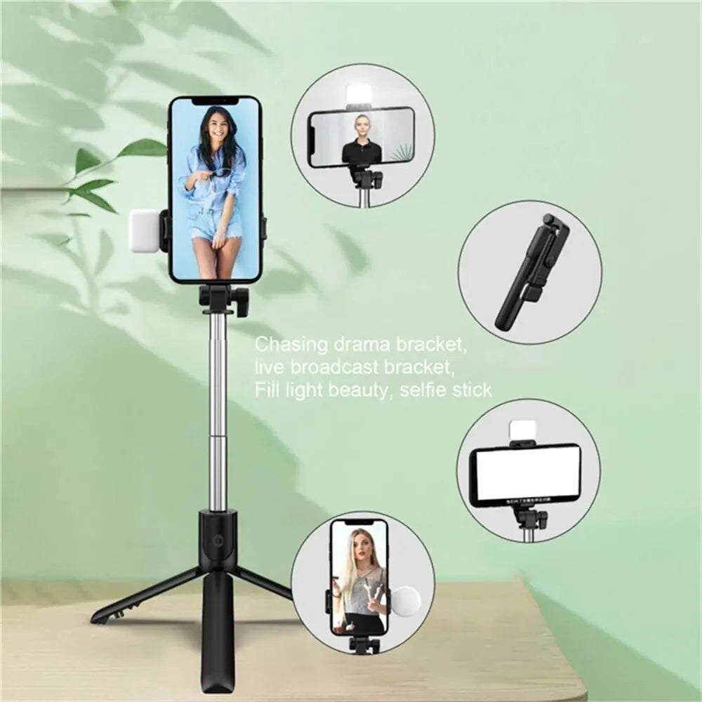 Tripé Selfie Bluetooth com Controle Remoto e Luz LED Ring 10