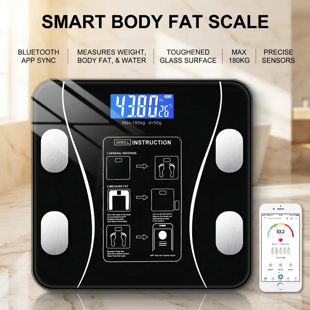 Balança Digital Bluetooth Bioimpedância com Aplicativo Inteligente 2