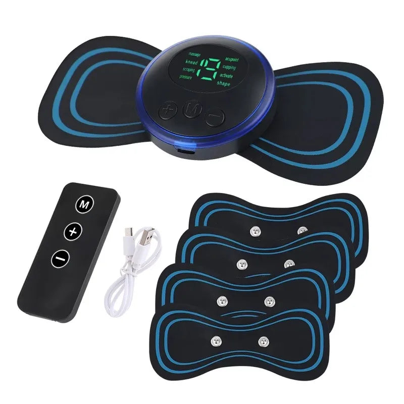 Massageador cervical EMS elétrico com calor em fundo branco