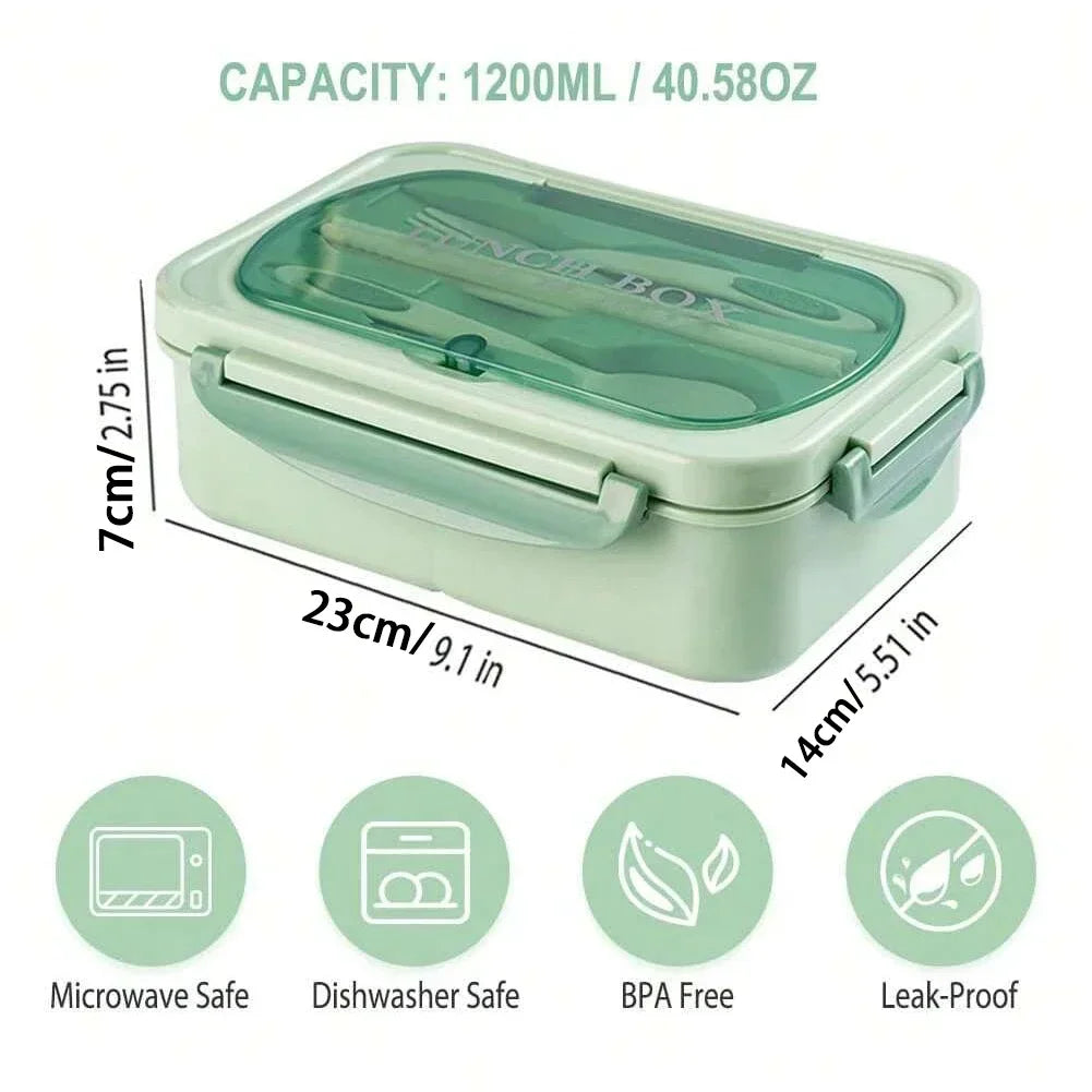 Marmita bento box adulto com 4 compartimentos em fundo branco