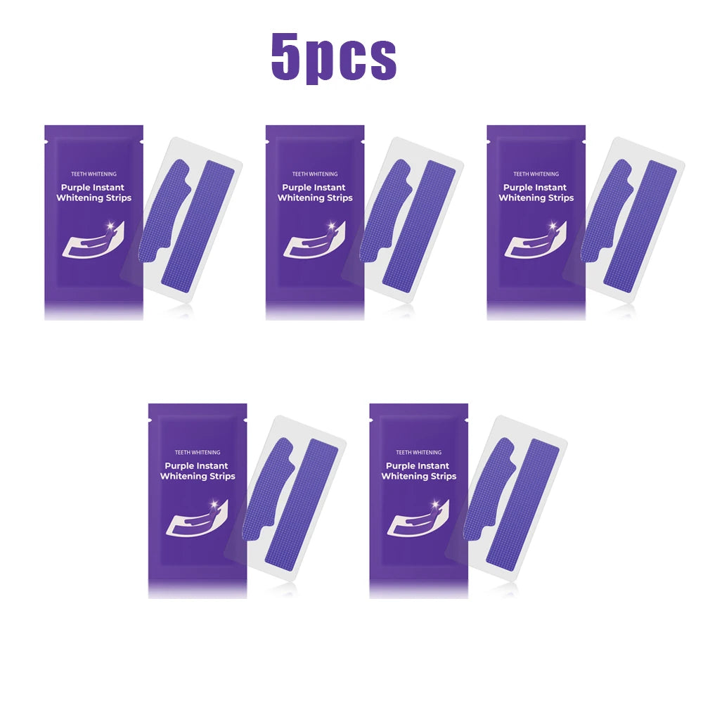 Tiras Clareadoras de Dentes Roxas, Clareamento Instantâneo sem Sensibilidade