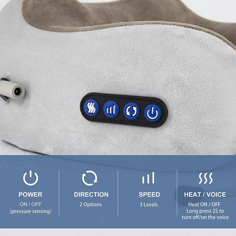 Massageador Elétrico Pescoço Shiatsu com Aquecimento Vibração 2
