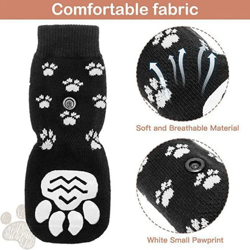 Meias antiderrapantes para cães kit 4 unidades em fundo branco