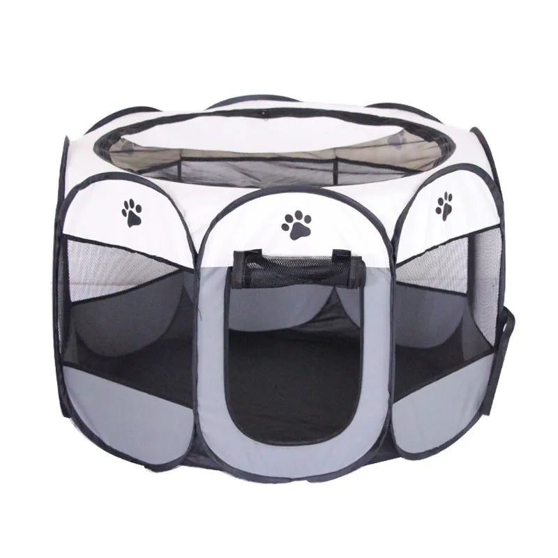 Casinha tenda dobrável para cães e gatos portátil respirável em fundo branco