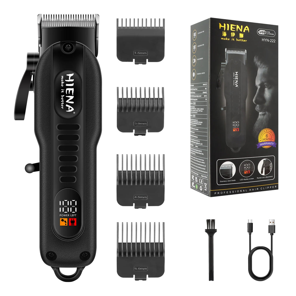 Aparador de barba elétrico profissional recarregável em fundo branco
