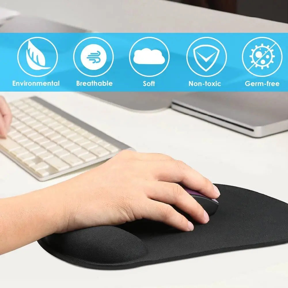 Mouse pad ergonômico com apoio de pulso em gel em fundo branco