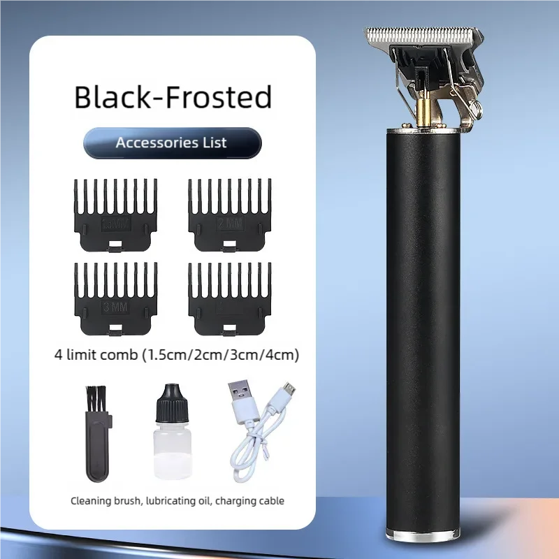 Máquina de cortar cabelo T9 profissional sem fio em fundo branco