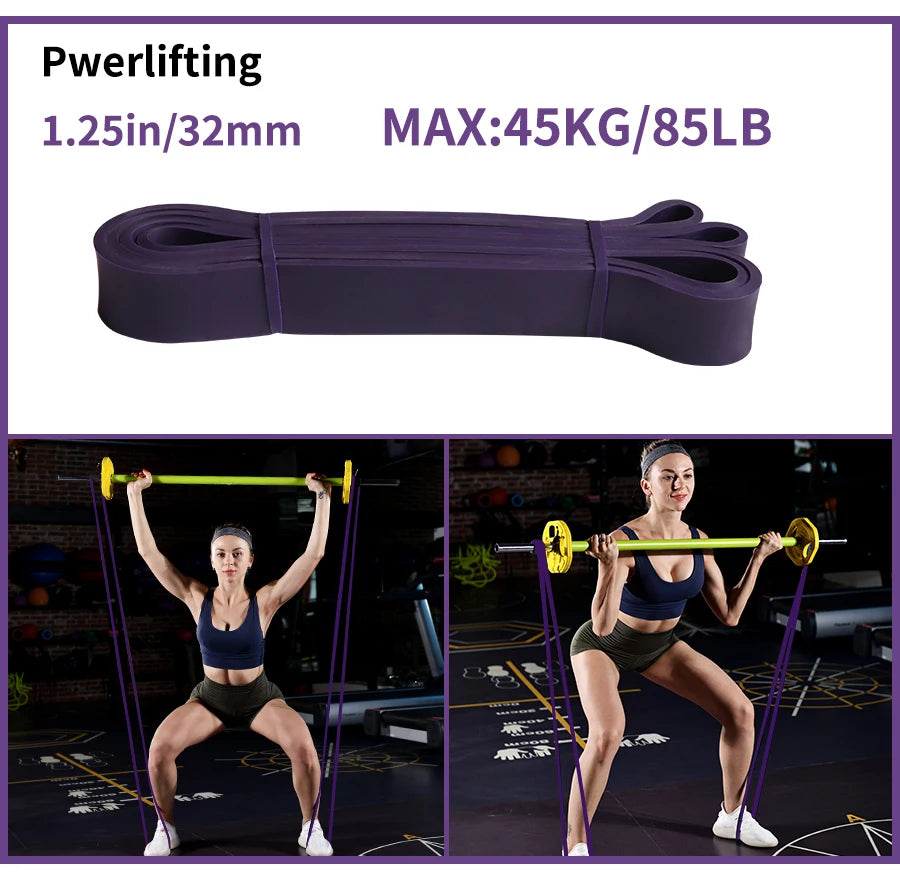 Faixa elástica de resistência kit pilates treino em casa em fundo branco