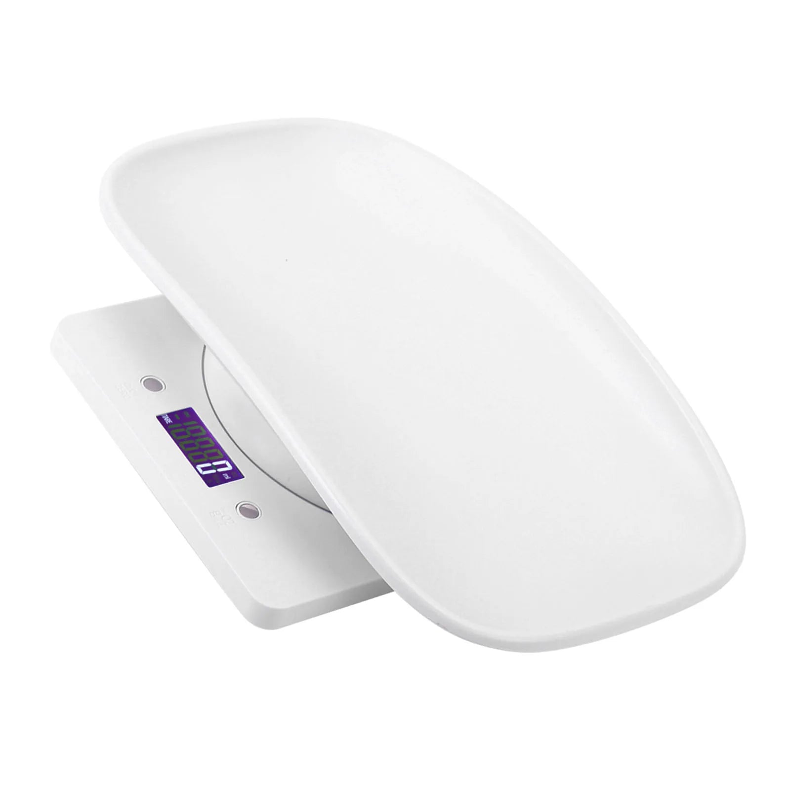 Balança digital para pet pequeno 10kg precisão 1g em fundo branco