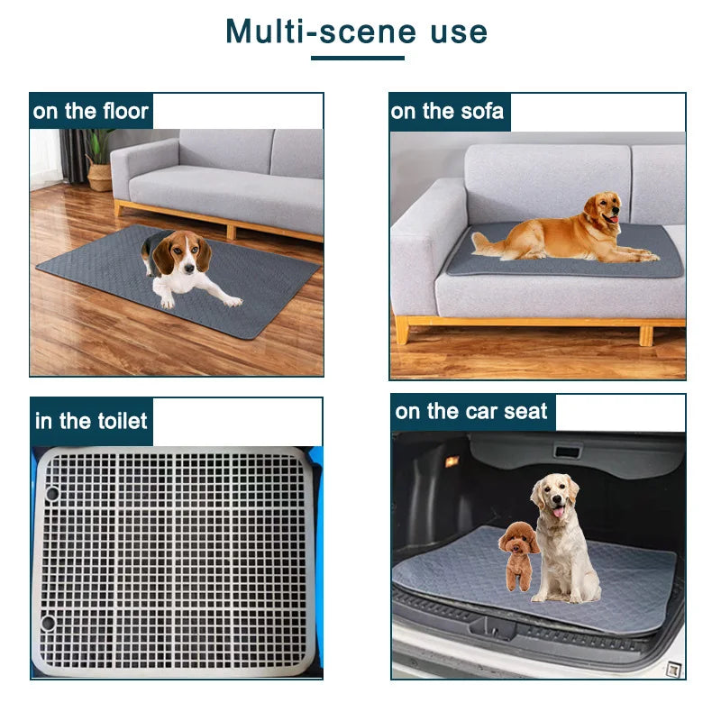 Tapete higiênico lavável reutilizável para cães em fundo branco