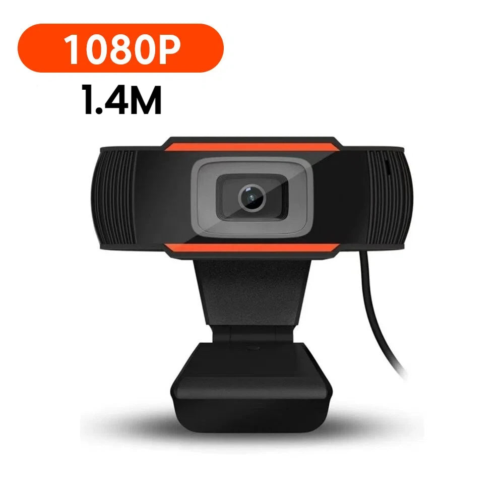 Webcam HD 1080P USB com microfone em fundo branco