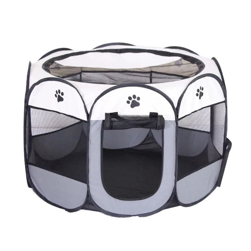 Casinha tenda dobrável para cães e gatos portátil respirável em fundo branco