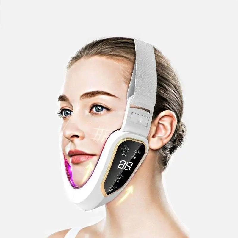 Massageador facial fototerapia LED vibração lifting em fundo branco