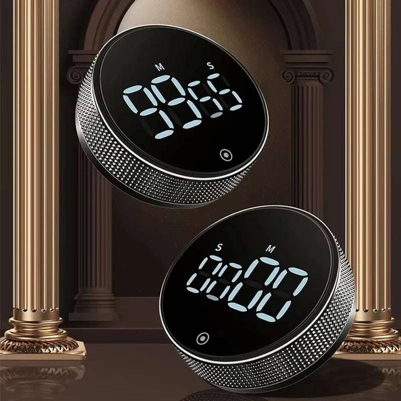 Timer digital de cozinha magnético com alarme e display LCD em fundo branco