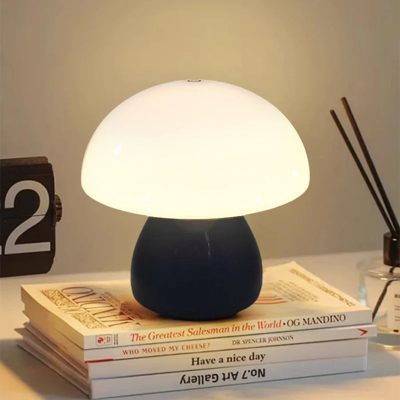 Abajur Cogumelo LED Toque Recarregável Decoração Retrô 1