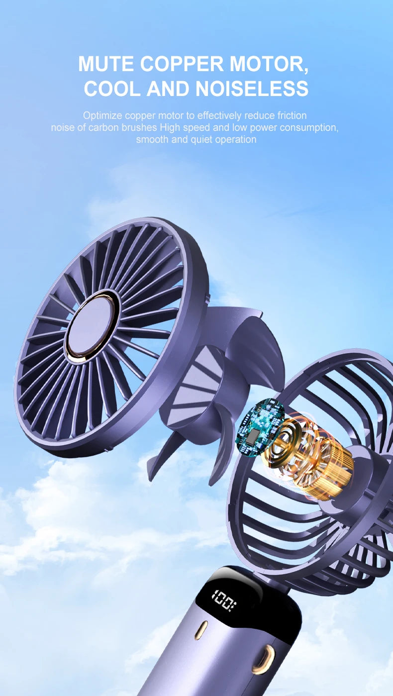 Mini Ventilador de Pescoço Dobrável 5 Velocidades USB - Foto 18