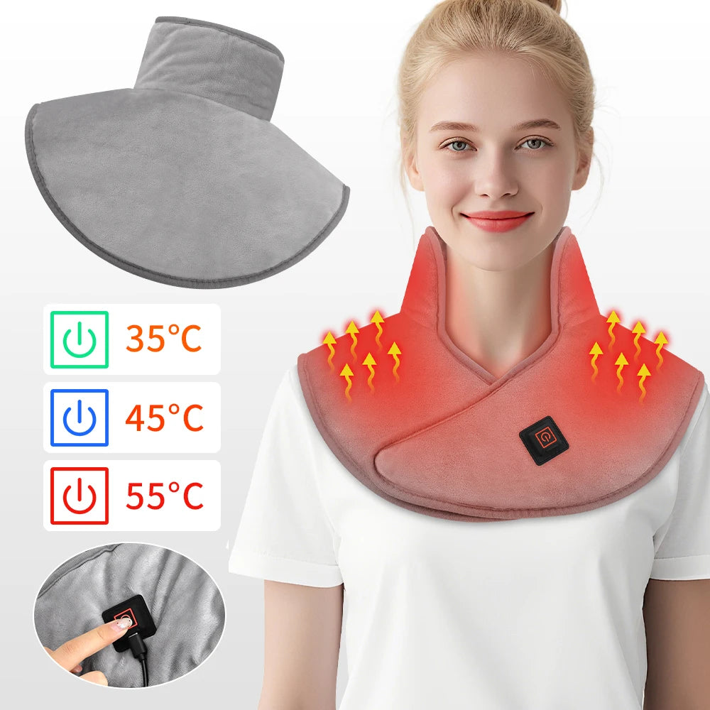Almofada térmica aquecida USB para pescoço ombro e costas em fundo branco