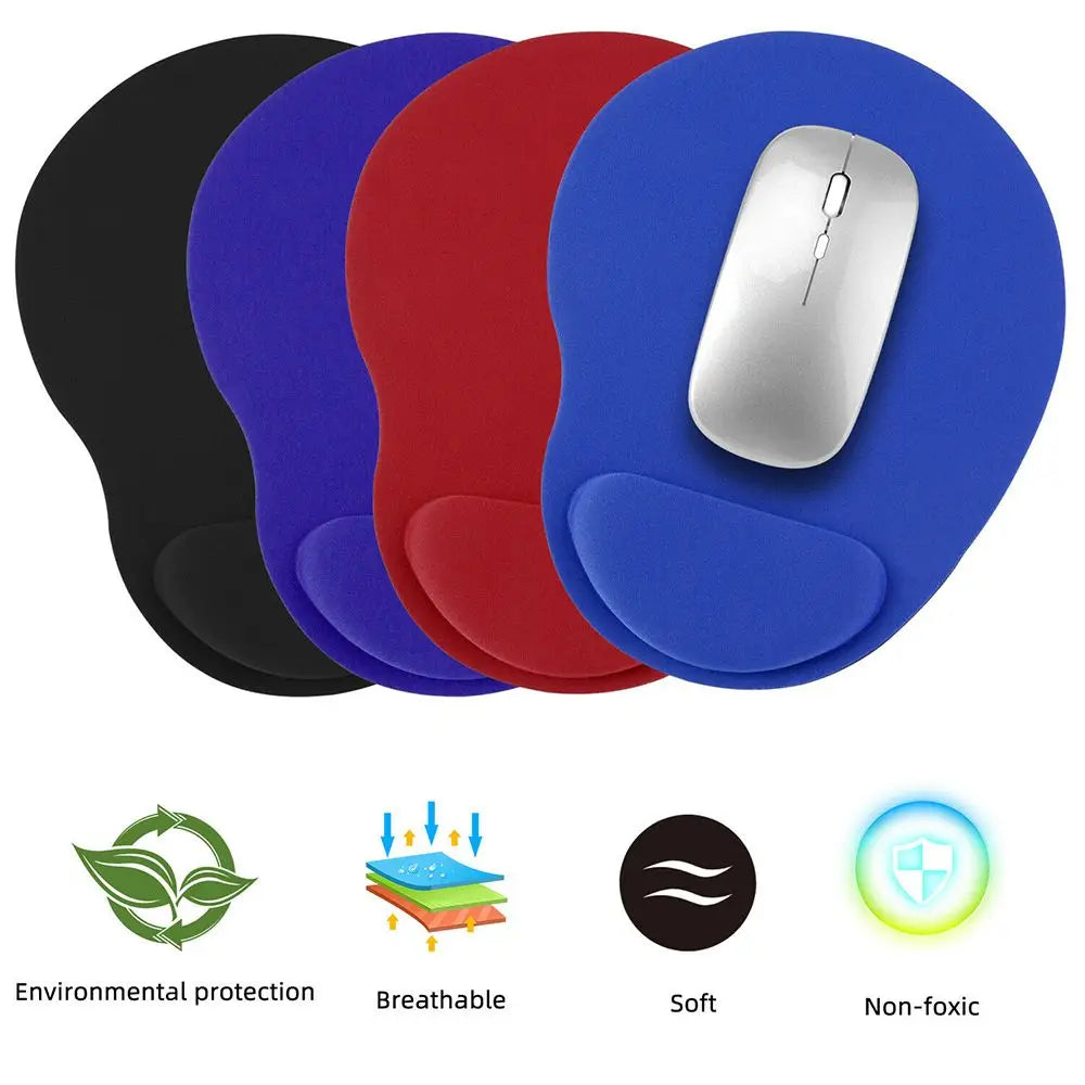 Mouse pad ergonômico com apoio de pulso em gel em fundo branco