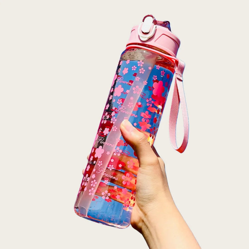 Garrafa de água squeeze 800ml academia esporte em fundo branco