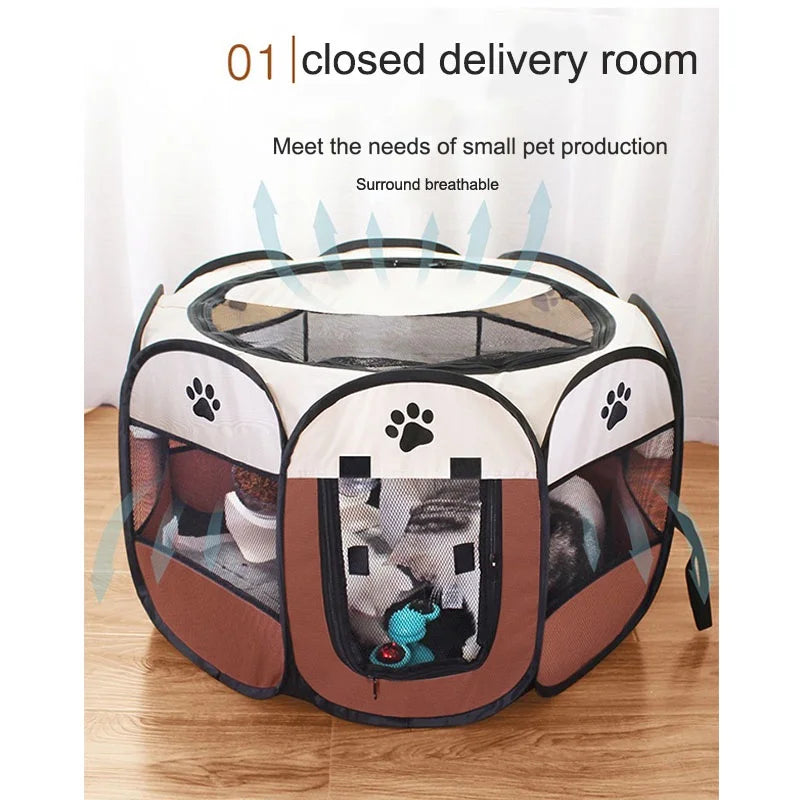 Casinha tenda dobrável para cães e gatos portátil respirável em fundo branco
