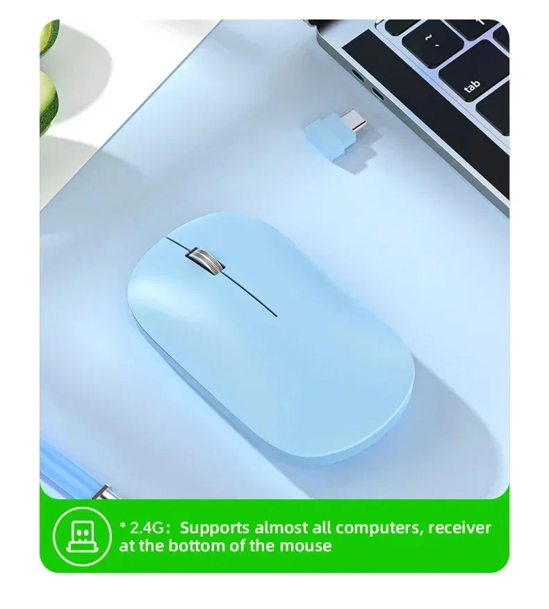 Mouse sem fio recarregável silencioso bluetooth em fundo branco