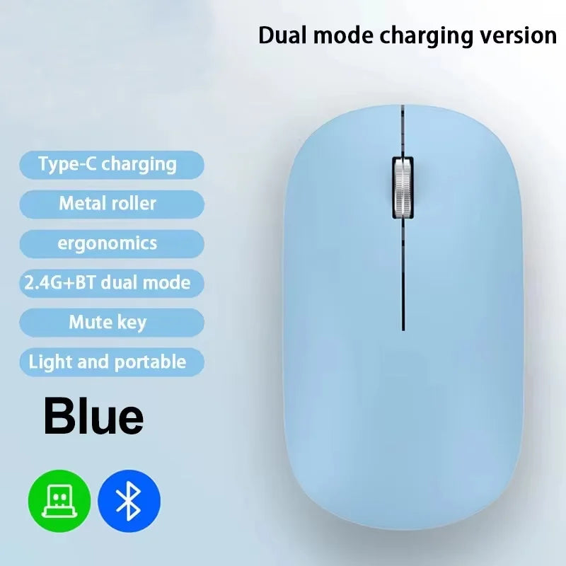 Mouse sem fio recarregável silencioso bluetooth em fundo branco