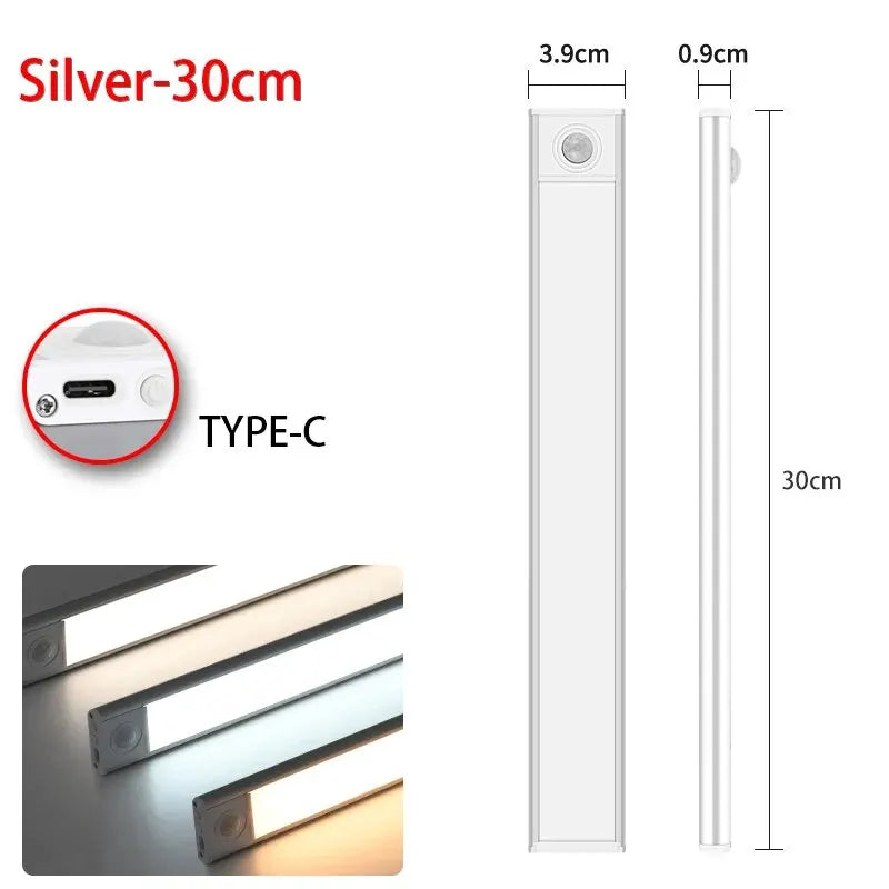 Luz noturna LED com sensor de movimento em fundo branco