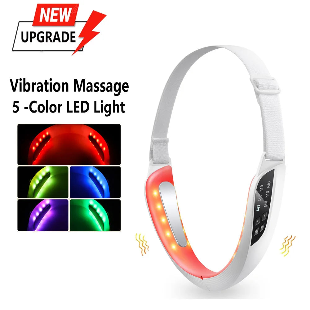 Massageador facial EMS microcorrente para lifting em fundo branco