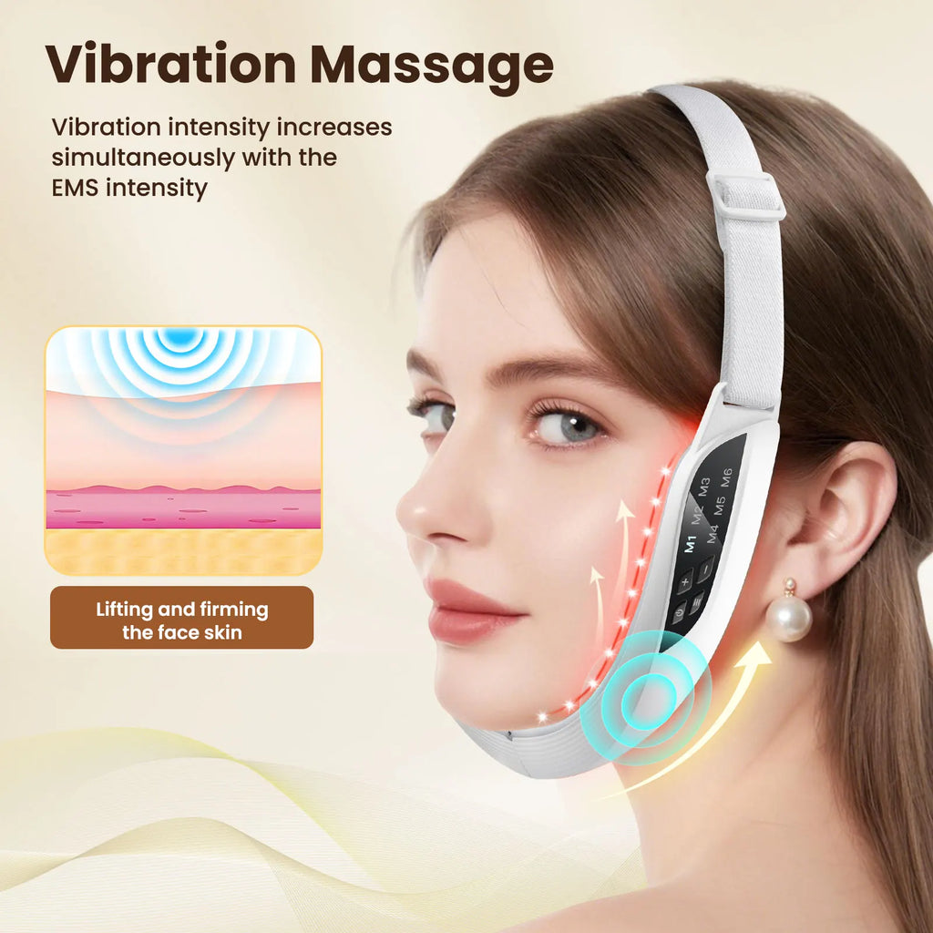 Massageador facial EMS microcorrente para lifting em fundo branco