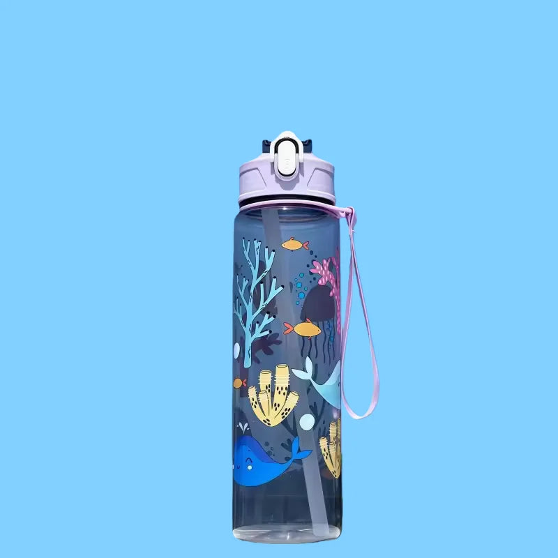 Garrafa de água squeeze 800ml academia esporte em fundo branco