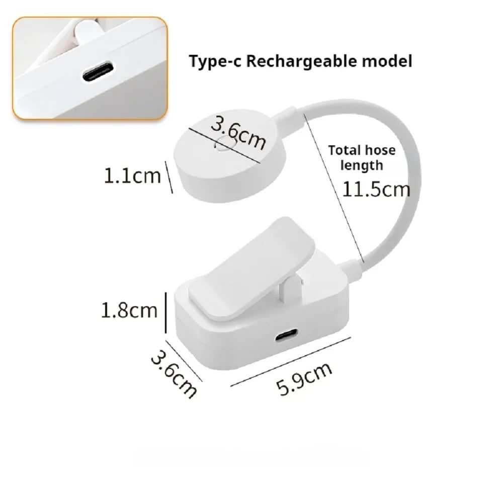 Luminária LED clip ajustável com 3 modos em fundo branco
