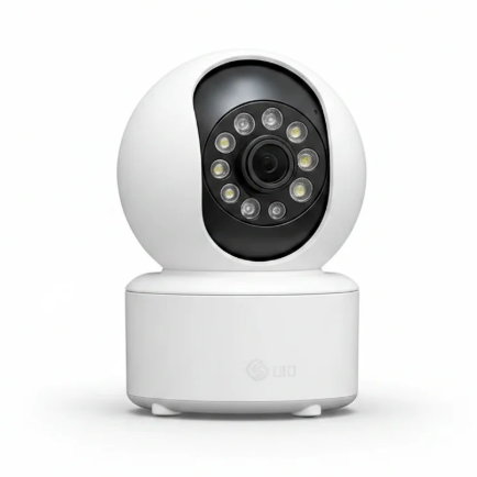 Câmera WiFi Pet 360° com Visão Noturna e Áudio Bidirecional em fundo branco