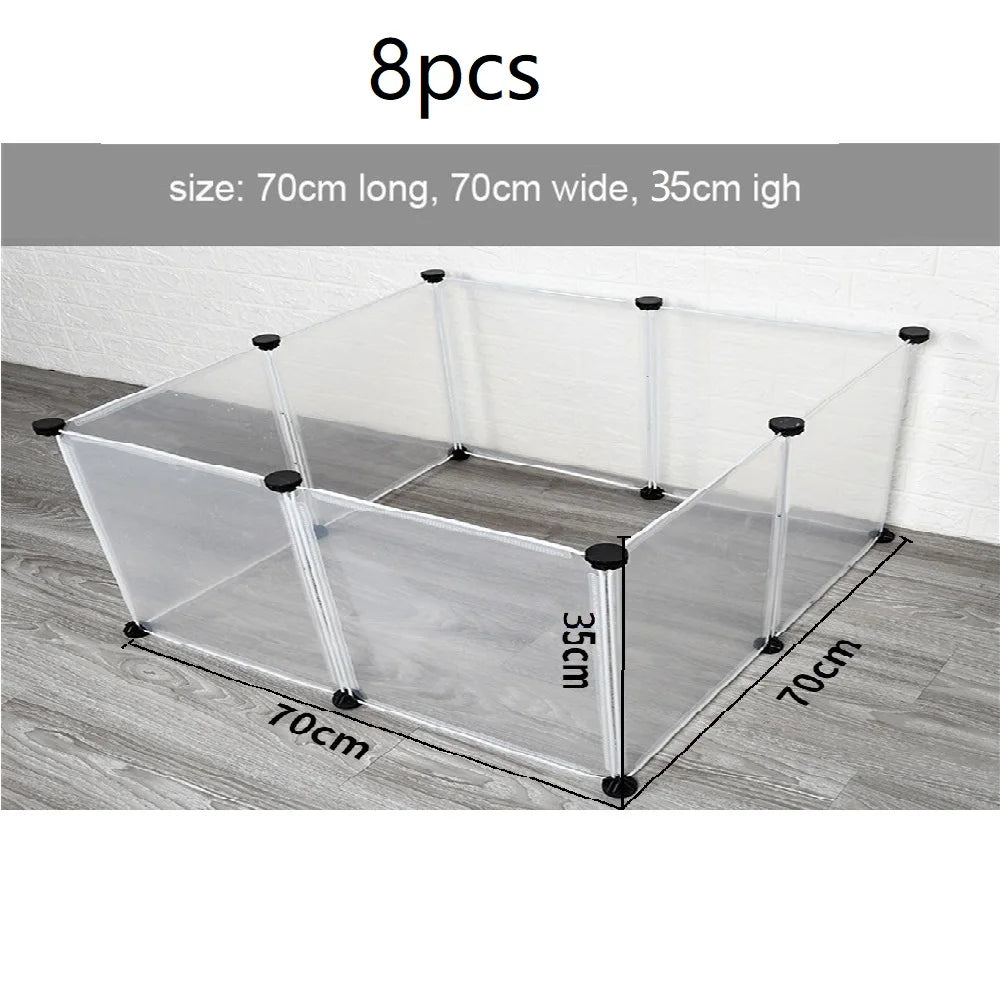 Cerca dobrável DIY modular para pet em fundo branco