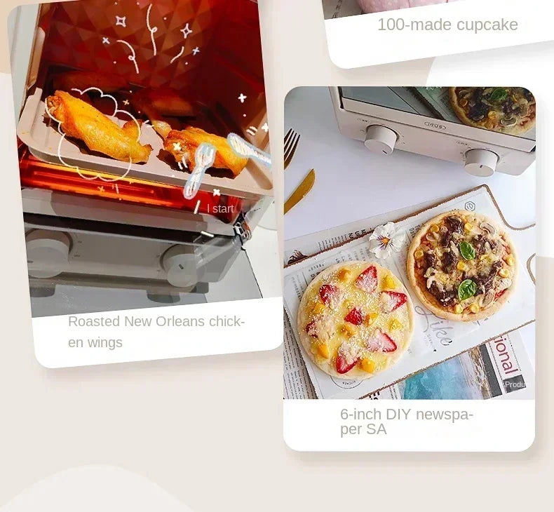 Forno Elétrico Retrô 12L Multifuncional com Timer e Controle de Temperatura - Foto 15