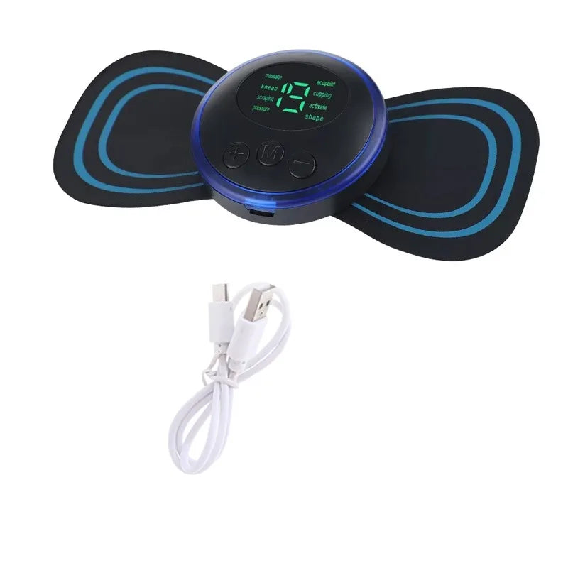 Massageador cervical EMS elétrico com calor em fundo branco
