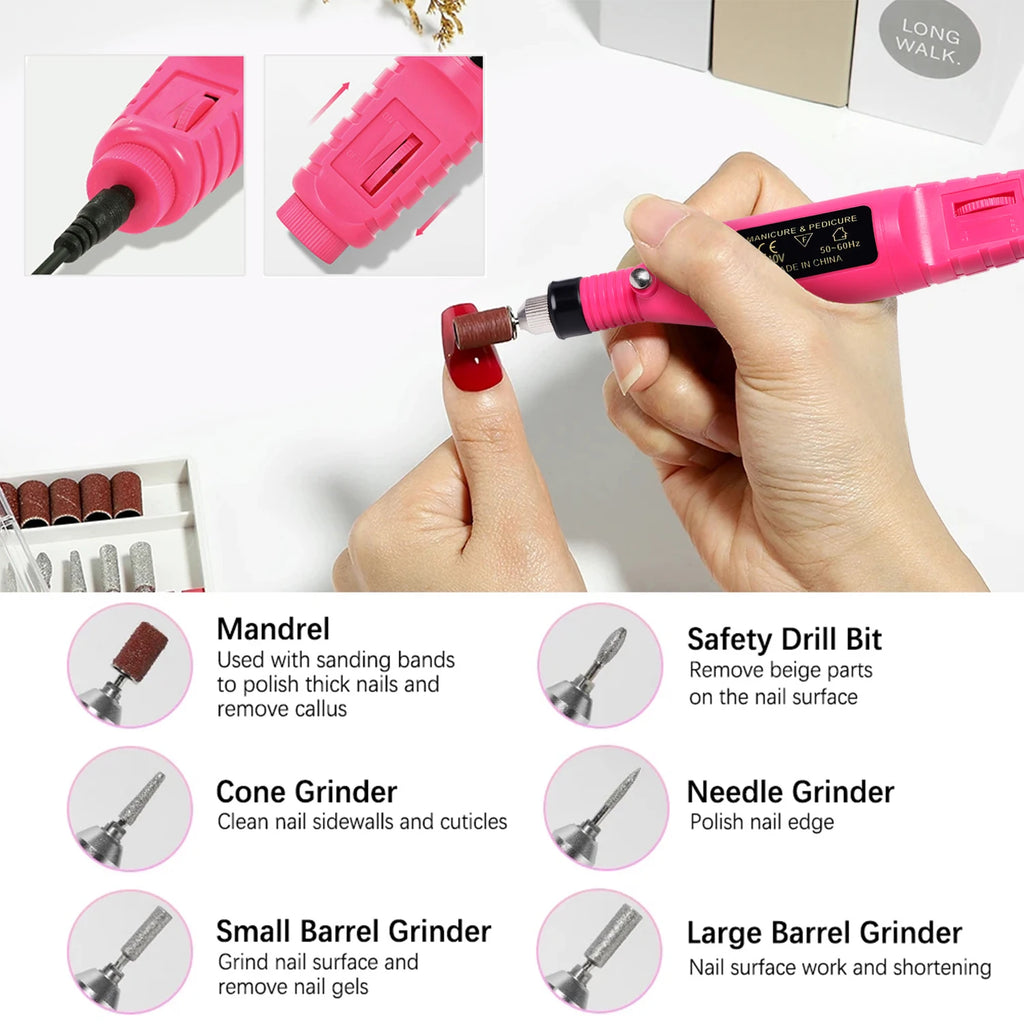 Kit Manicure Pedicure Elétrico com Lixas Intercambiáveis 4