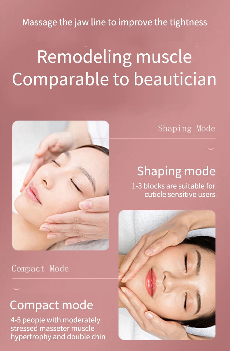 Massageador facial fototerapia LED vibração lifting em fundo branco
