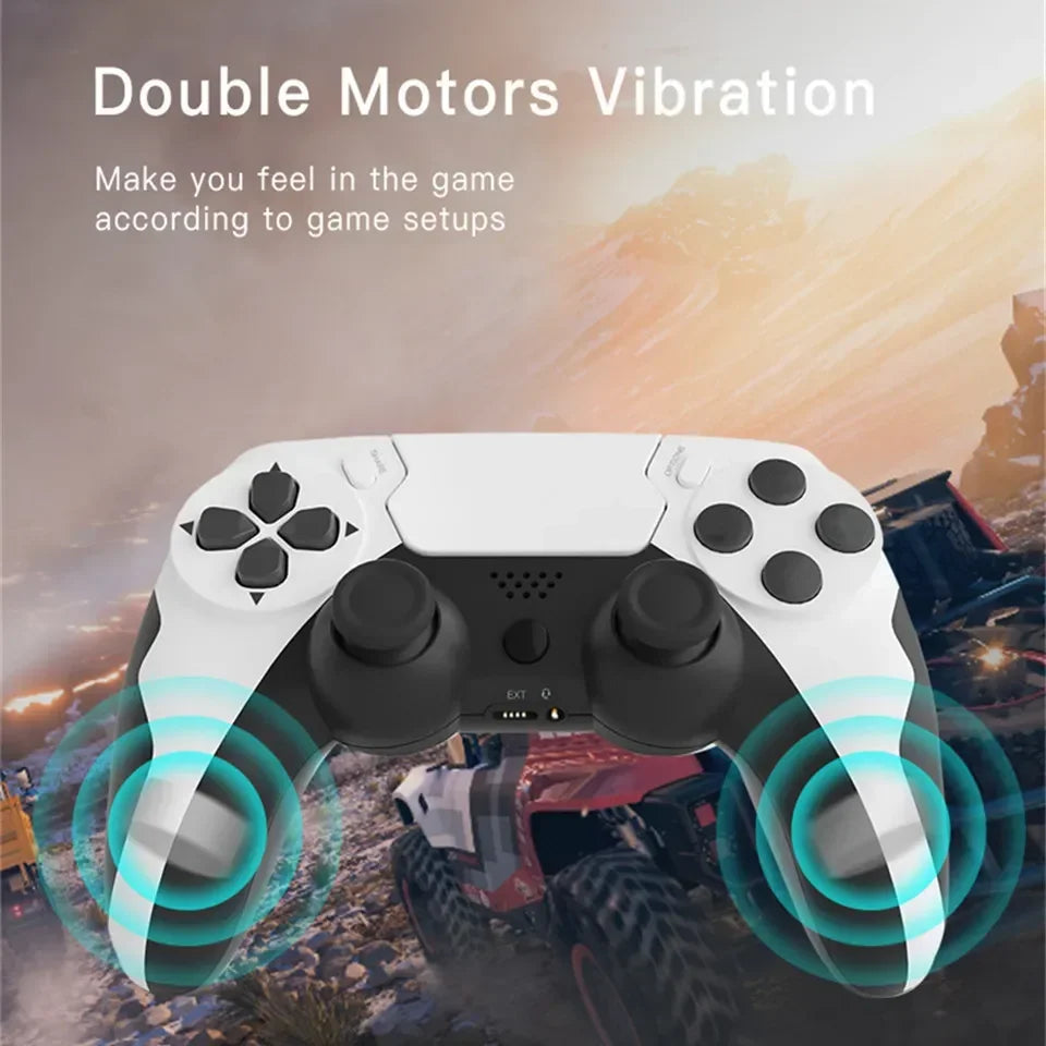 Controle gamer bluetooth sem fio vibração em fundo branco