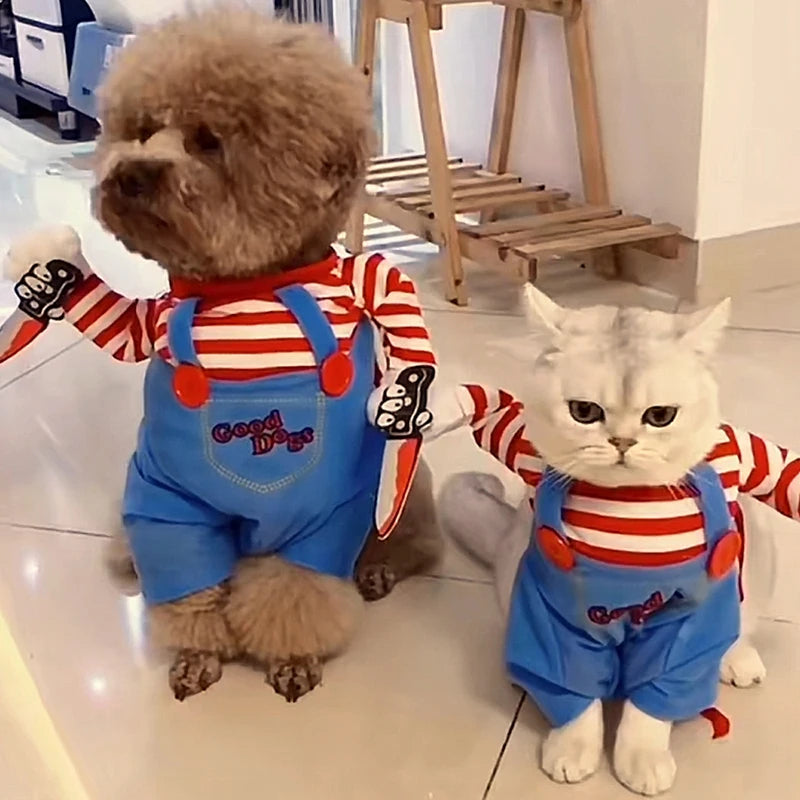 Fantasia para pets halloween cosplay divertida para cães e gatos em fundo branco