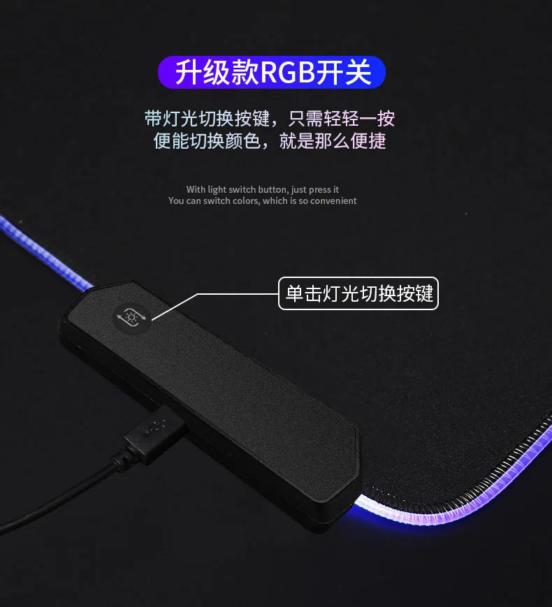 Mousepad Gamer RGB LED Grande Antiderrapante para Teclado 7