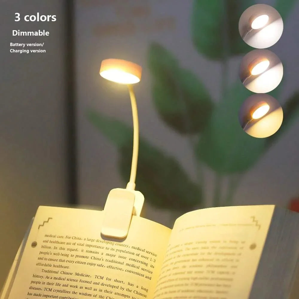 Luminária LED clip ajustável com 3 modos em fundo branco
