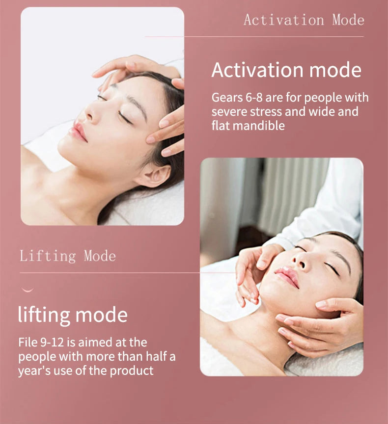 Massageador facial fototerapia LED vibração lifting em fundo branco