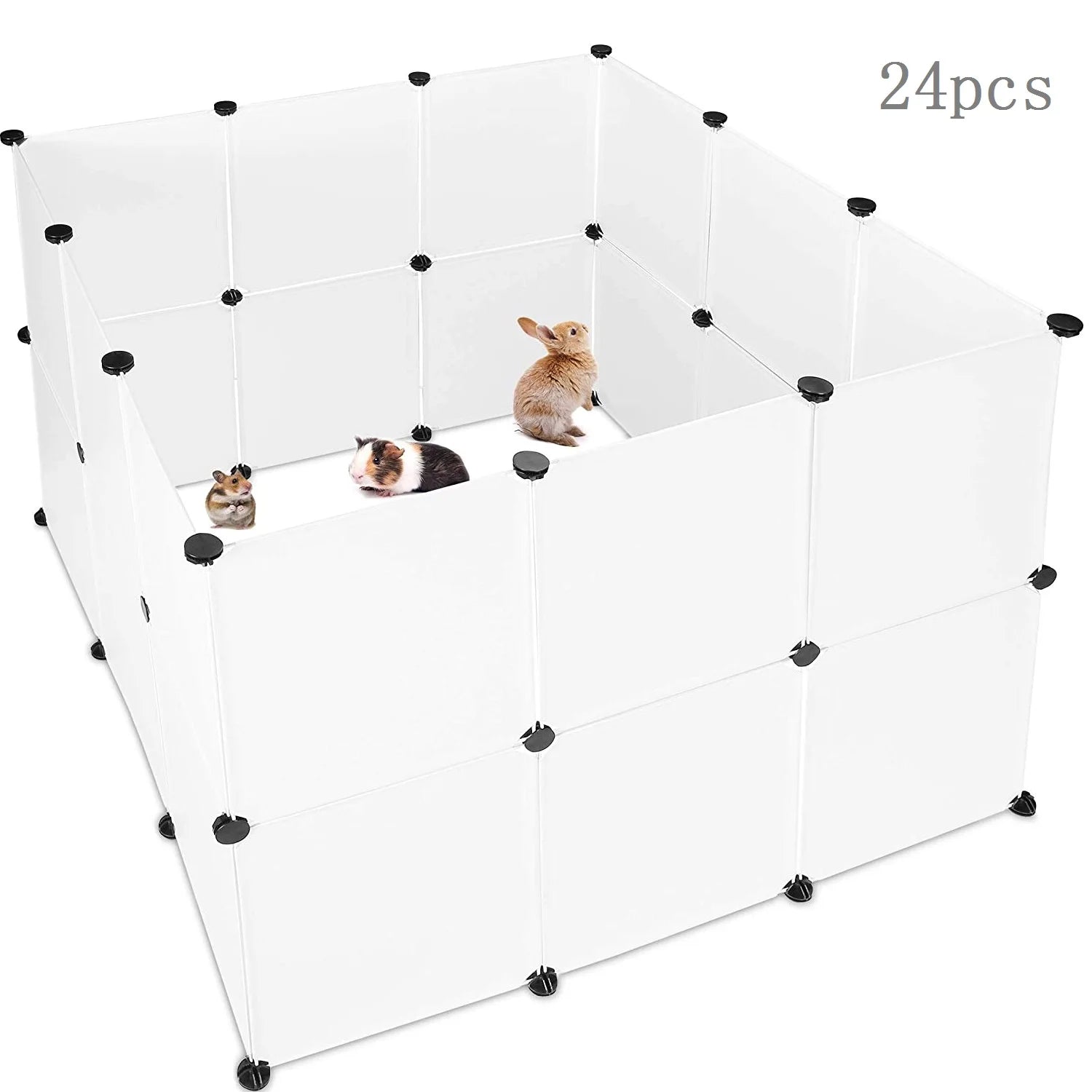Cerca dobrável DIY modular para pet em fundo branco