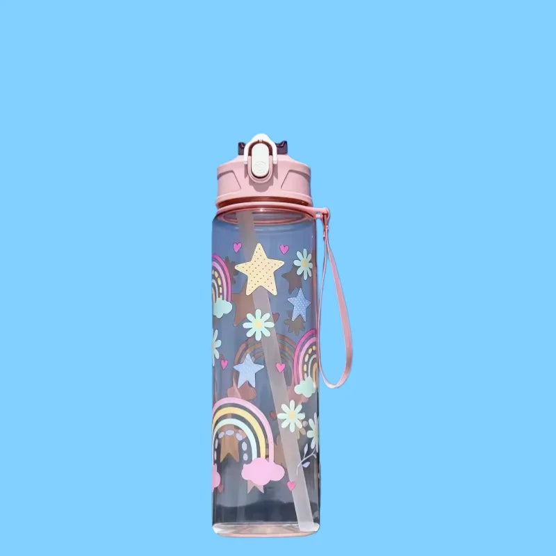 Garrafa de água squeeze 800ml academia esporte em fundo branco