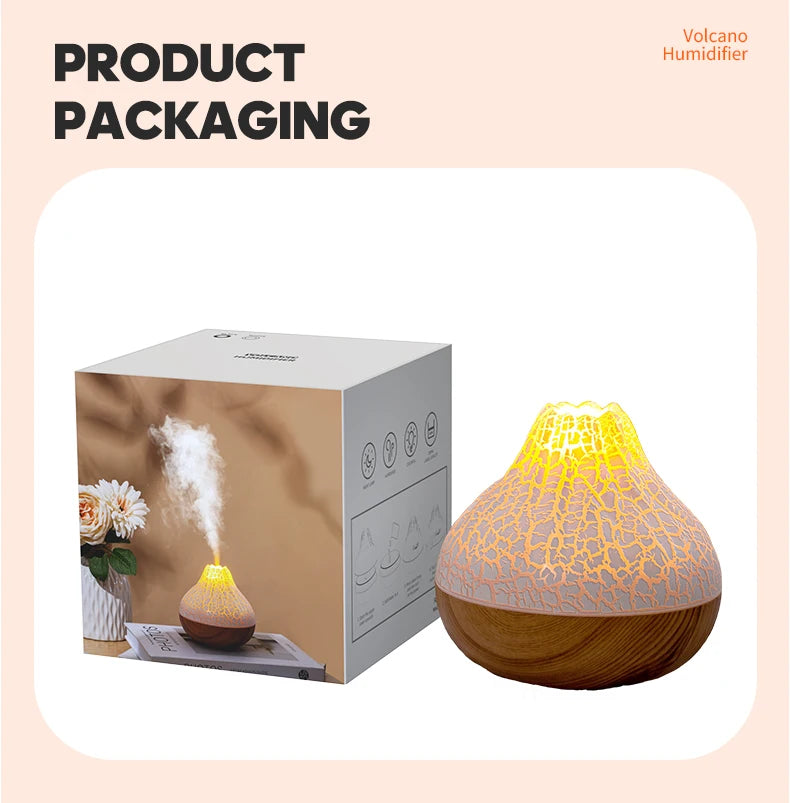 Umidificador de Ar Vulcão 300ml USB com Luz Ambiente - foto 22