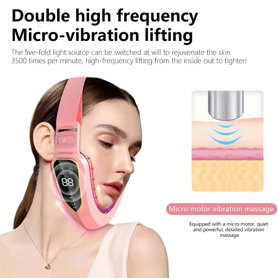 Massageador facial fototerapia LED vibração lifting em fundo branco